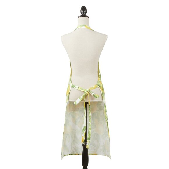Multi-color Green and Yellow Lemon Printed Design Apron, 24x36, Polyester - Picture 4 of 5